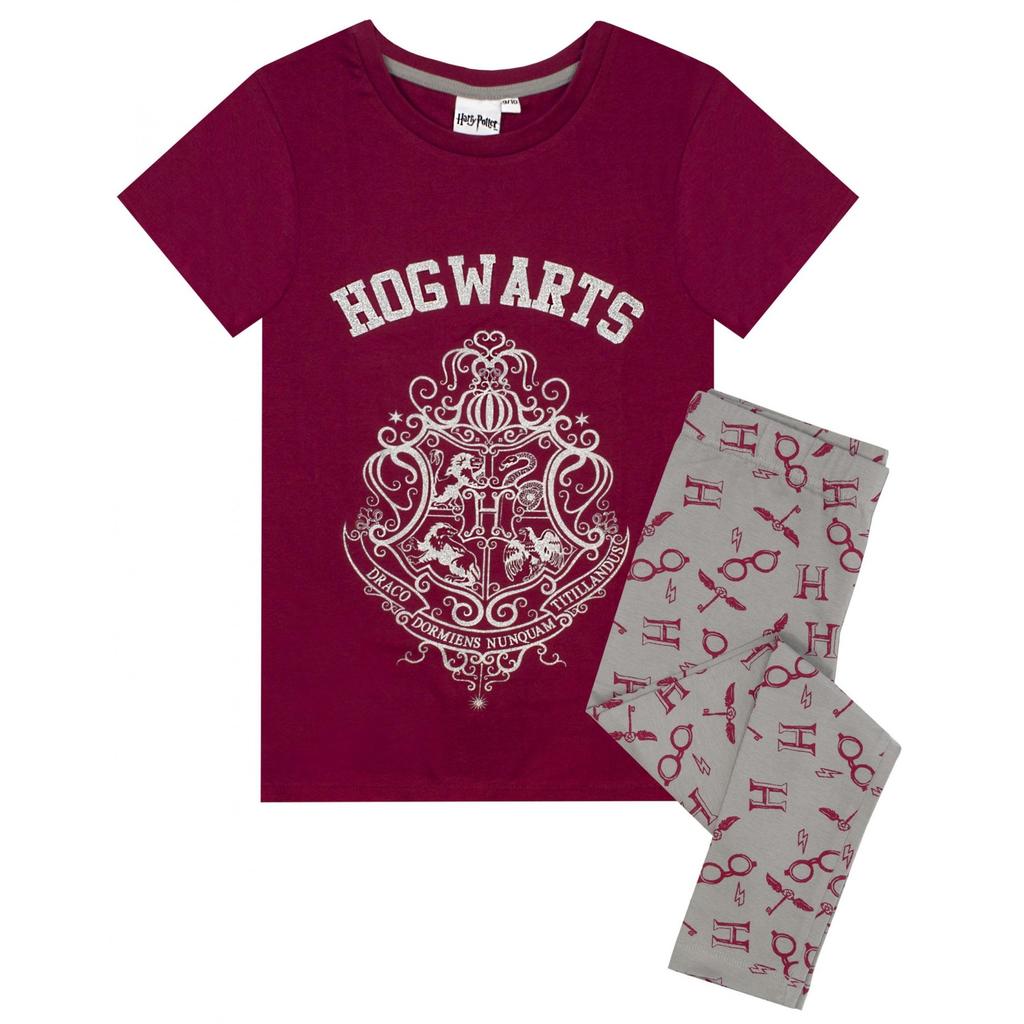 HARRY POTTER Пижамный комплект с блестками и гербом Хогвартса для девочек