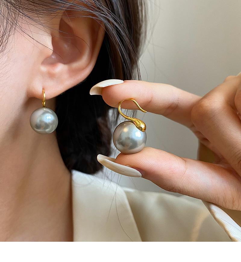 Серьги из натурального пресноводного жемчуга в стиле ретро с позолотой от французского производителя - Star Style