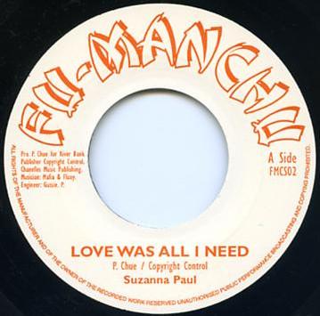 7-дюймовая пластинка SUZANNA PAUL - Love Was All I Need FMCS02 Fu-Manchu UK Регги, Ска и Даб Б/У