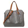 Ladies' Genuine Leather Mother-and-Child Tote Bag - Large Capacity, Contrast Color, Crossbody Handbag