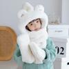 Autumn and Winter Bear Hat Scarf Integrated Women's Thermal Gloves Three-piece Set Cute Hooded Ear Hat Plush Hat