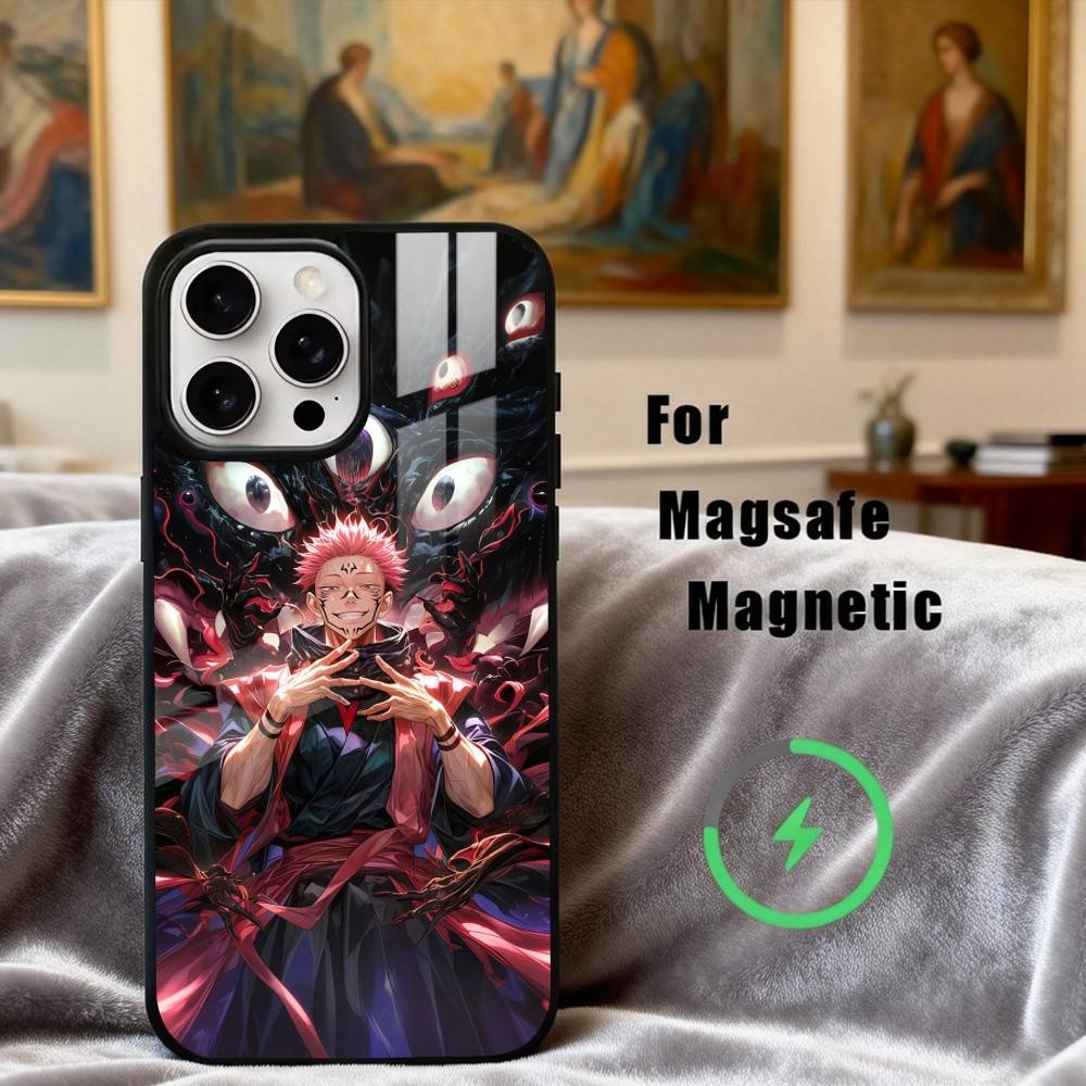 Чехол для телефона R-Ryomen S-Sukuna J-Jujutsu Kaisen Для iPhone17,16,15,14,13,12,11 Plus,Pro Max Магнитный Для Magsafe Беспроводной Зарядки