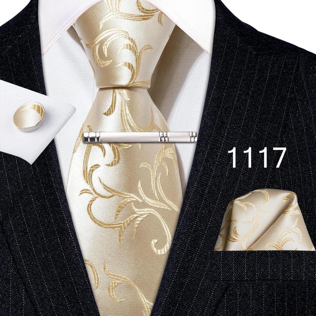 Набор для Мужчин: клетчатый галстук 8,5 см, клип и запонки в клетку