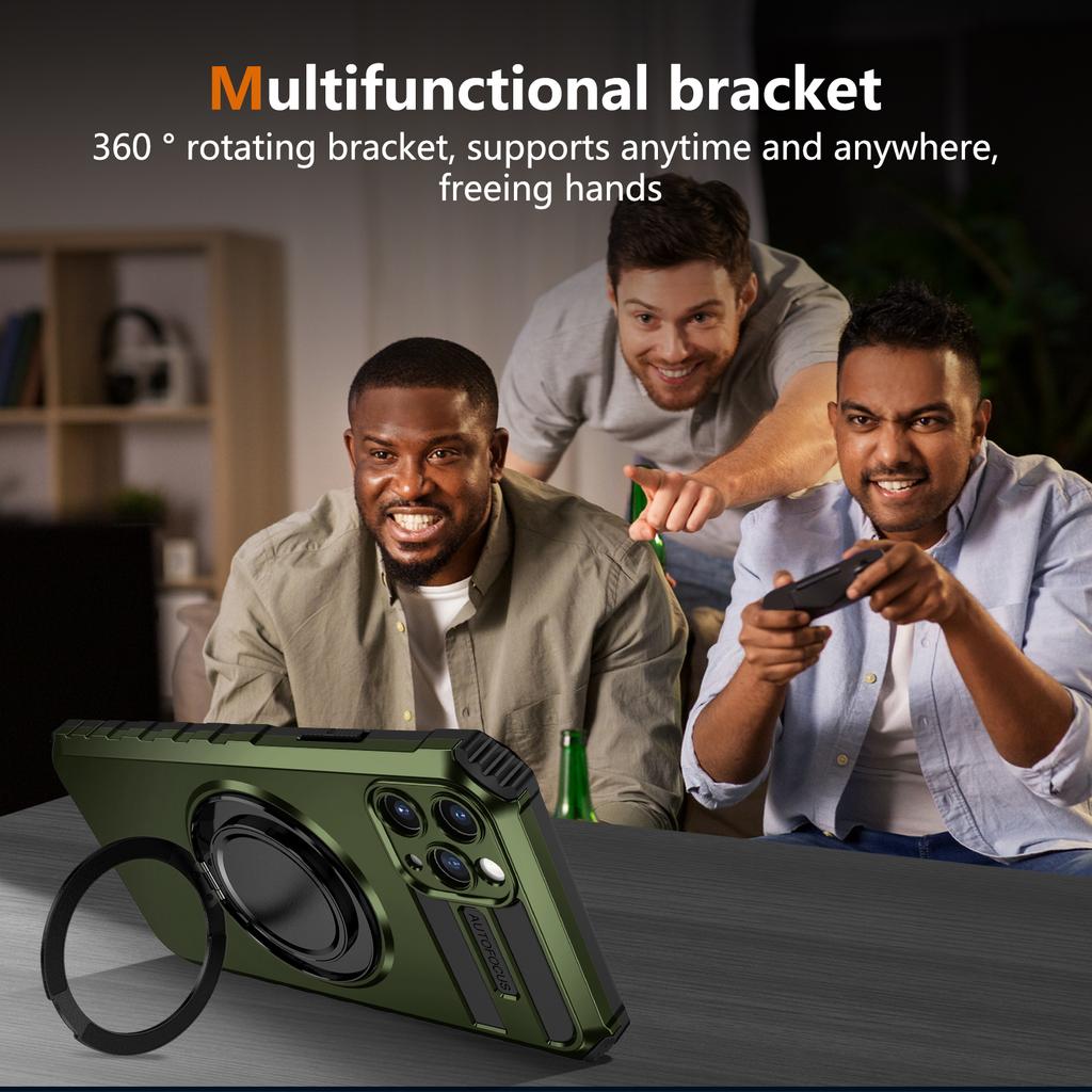 Чехол для iPhone 15 14 13 12 11 Pro Max с магнитным кольцом-держателем, защитные подставки Magsafe Len, полный зеркальный чехол, чехлы-подставки