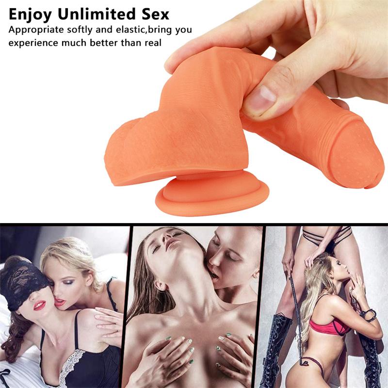 Женский силиконовый дилдо Двухслойный Мягкий Мастурбатор Препуциальный Сосальщик Дилдо