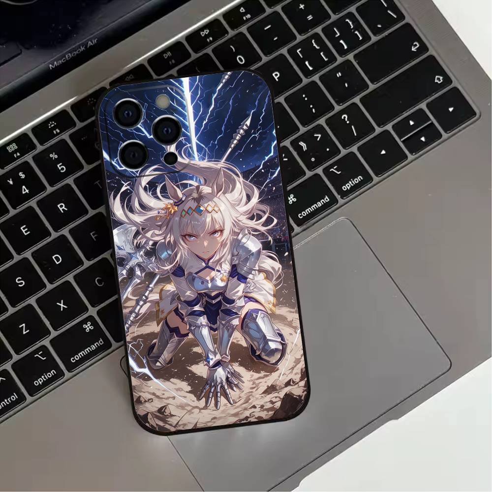 Чехол для телефона O-Oguri Cap Tamamo для iPhone 17,16,15,14,13,12,11 Plus,Pro Max,XS, Мягкий силиконовый черный чехол