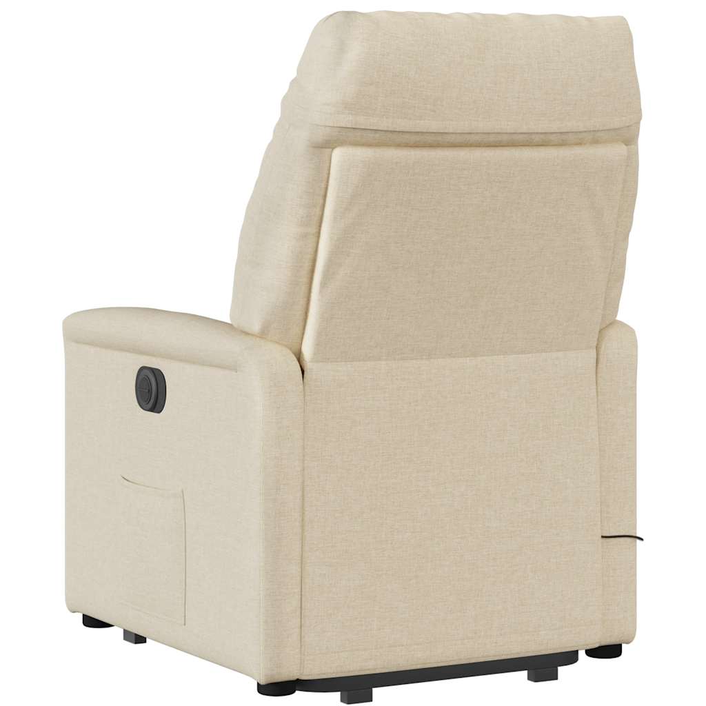 Massage Recliner with Rising Aid Cream Fabric