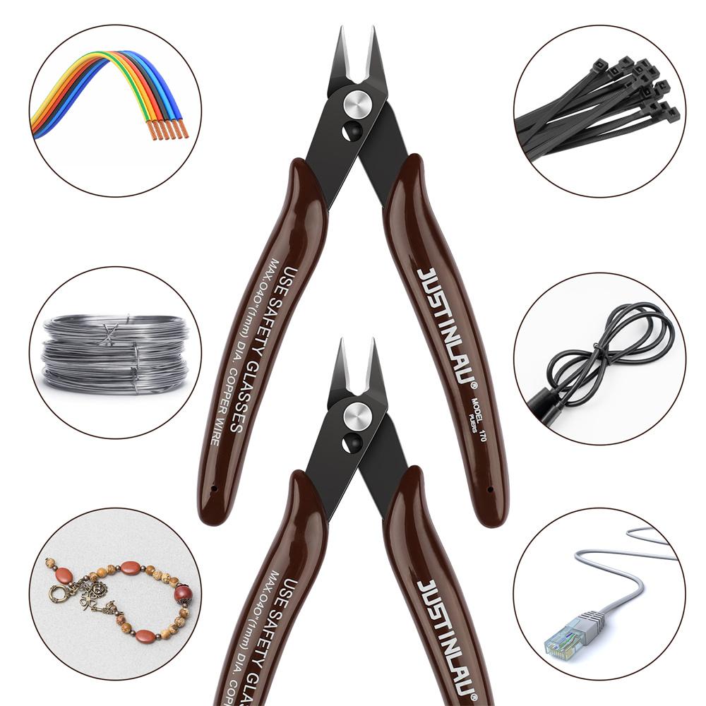 5 шт. 170 кусачки DIY триммер диагональные боковые кусачки для кабеля красные, синие плоскогубцы ручные мини-ножницы заподлицо кусачки триммер