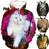 Cute Cat Hoodie Men Clothing Pop 3D Kawaii Cats Printed Hoodies Funny Kids Tops Women Harajuku Fashion Y2k Pullover Hooded Hoody
