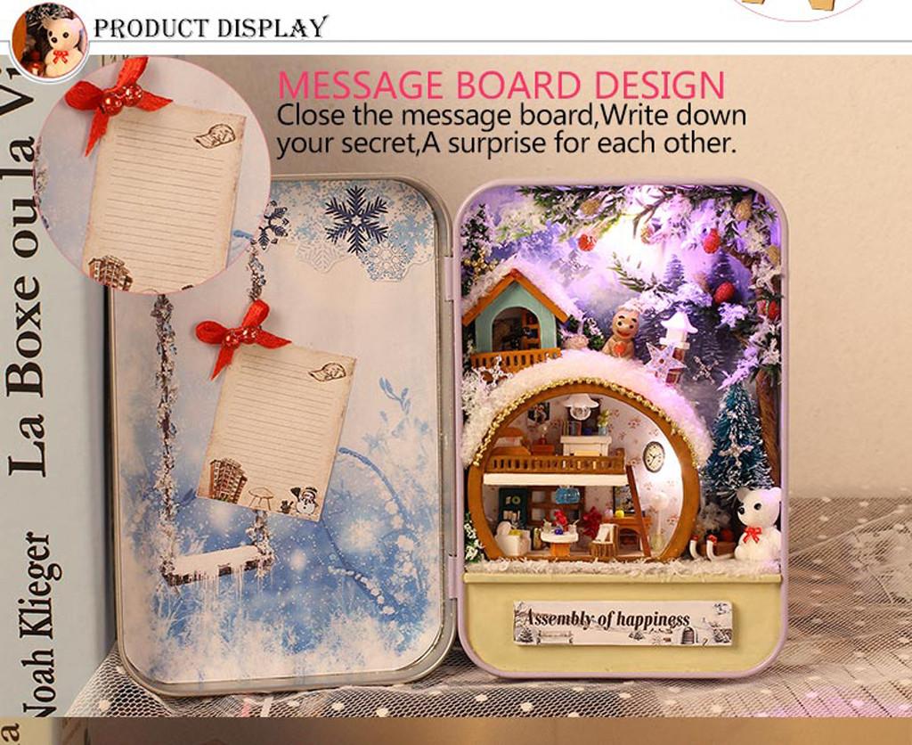 Миниатюрная сцена деревянная игрушка-головоломка DIY Кукольный дом Мебель Рождественский подарок 12 мл