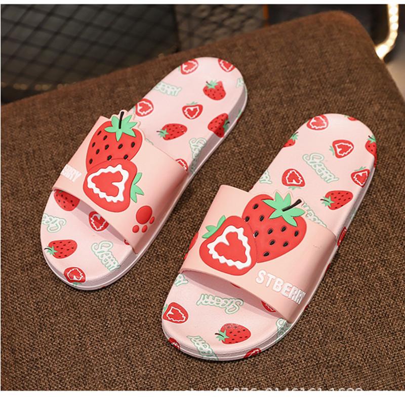 Fashion Mazefeng Brand New 2024 Women Slippers Open Toe 2cm Heels Cute Cartoon Fruit Stylish Soft Comfort Non-Slip Bathroom Summer 36-41