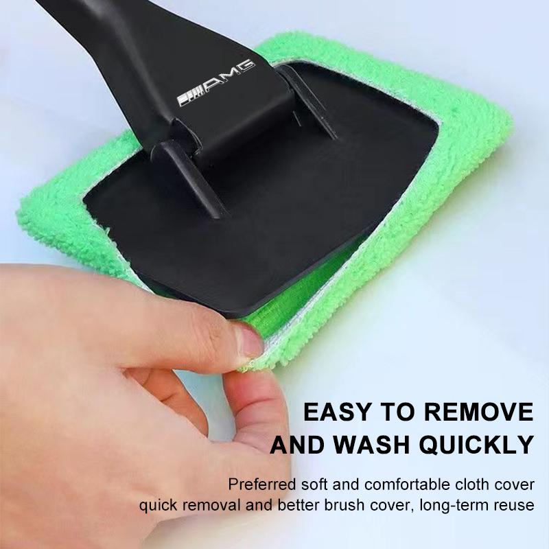 Car Window Cleaner Brush Kit Windshield Cleaning Wash Tool For Mercedes Benz AMG W212 W205 W246 W177 W176 W213 GLC GLE GLS ML Welcome Laser Logo Lamp