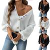 Women's Autumn And Winter Flower Embroidery Applique Short Button Jacket Sweater Cardigan