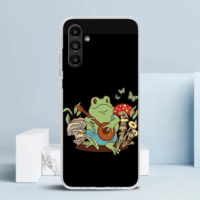 Коттеджкор Лягушка Гриб Кавайный Чехол для Телефона Для Samsung Galaxy A17 A37 A57 A16 A15 A14 A13 A56 A55 A54 A53 A36 A35 A34 A33 A26 A