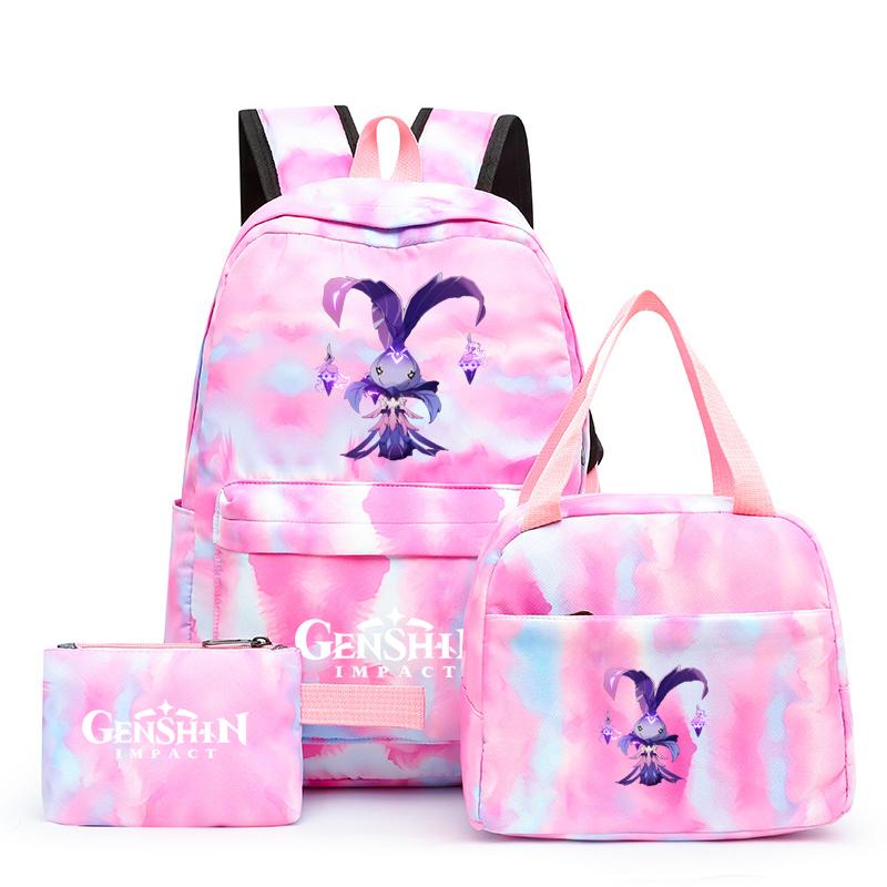 3Pcs/set Anime Girl Backpack Set School Students Kawaii Back To School Backpack Boy Children Lunch Bags Pencil Box