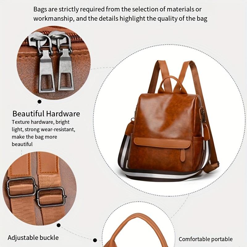 Повседневный мягкий рюкзак из искусственной кожи, портативная дорожная сумка большой емкости для кемпинга, пеших прогулок, путешествий