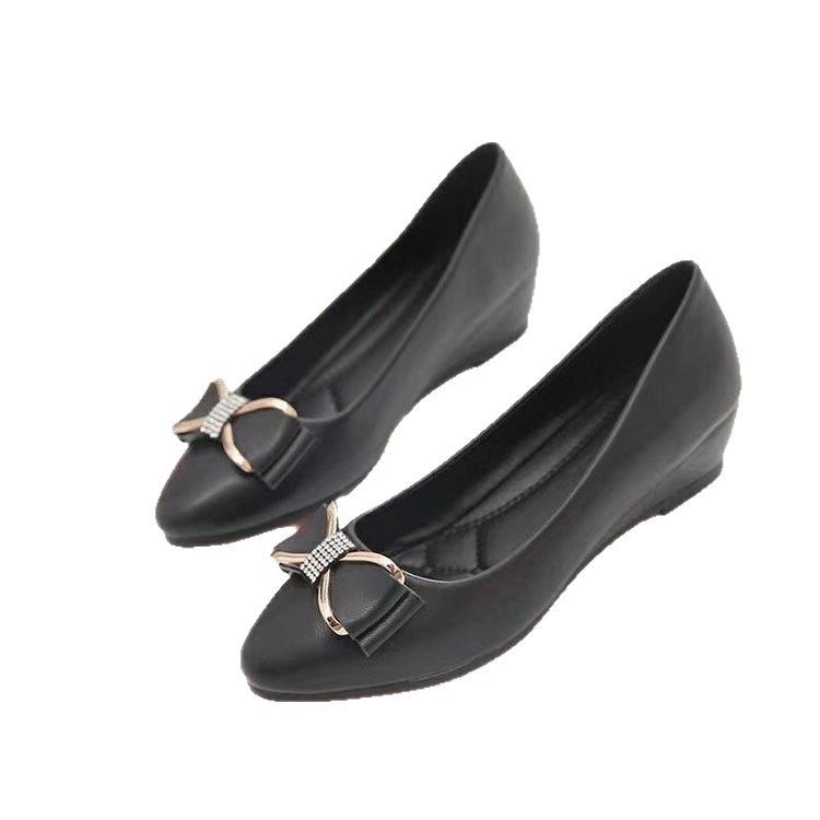 Популярные туфли-лодочки Doudou с мелким вырезом, женские, 2025, осенние, новые, на плоской подошве, женские, повседневные, для беременных, нескользящие, рабочие, маленькие кожаные туфли