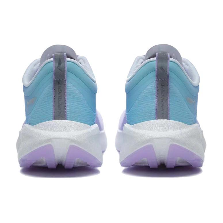 Li Ning Super Light 19 Тканевая Амортизация Скользкая Устойчивая к истиранию Низкие Беговые Кроссовки Мужские Фиолетово-синие ARBS001-34