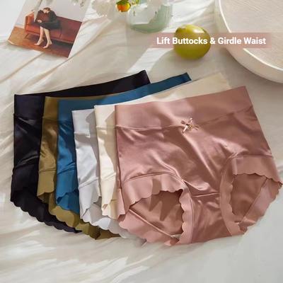 Женское нижнее белье Ice Silk с высокой талией, простое, дышащее, не оставляющее следов, однотонное, высокоэластичное, подтягивающее ягодицы, трусики