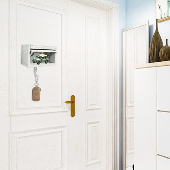 Держатель для ключей от гаража с открывающейся дверцей, самоклеящийся настенный органайзер, декоративный двойного назначения