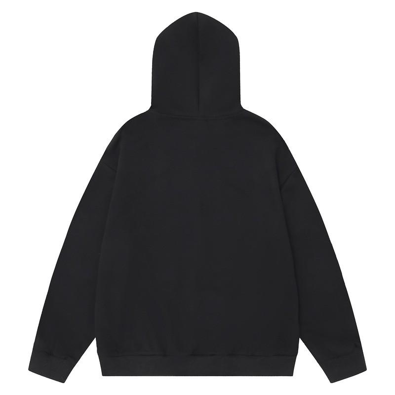 Unisex Oversized Hooded Zip-Up Sweatshirt With Leopard Print Star Design Casual Streetwear