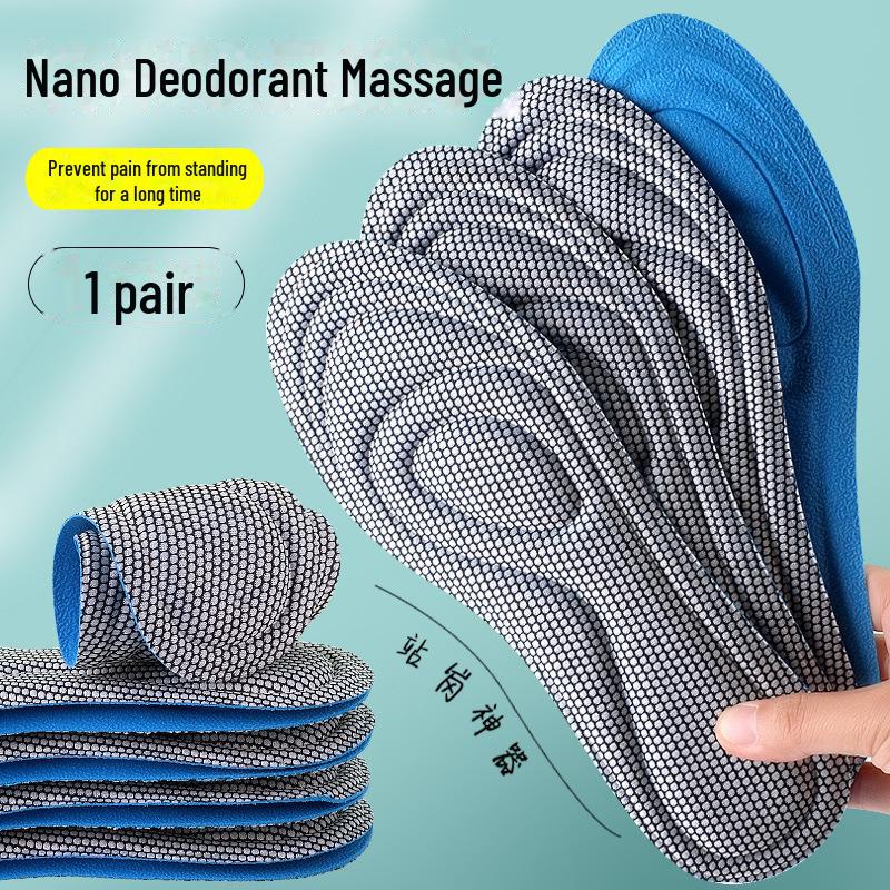 High-Elastic Cushioned Insoles: Soft, Breathable, Sweat-Absorbing, and Deodorizing - Ideal for Sports and Military Training.