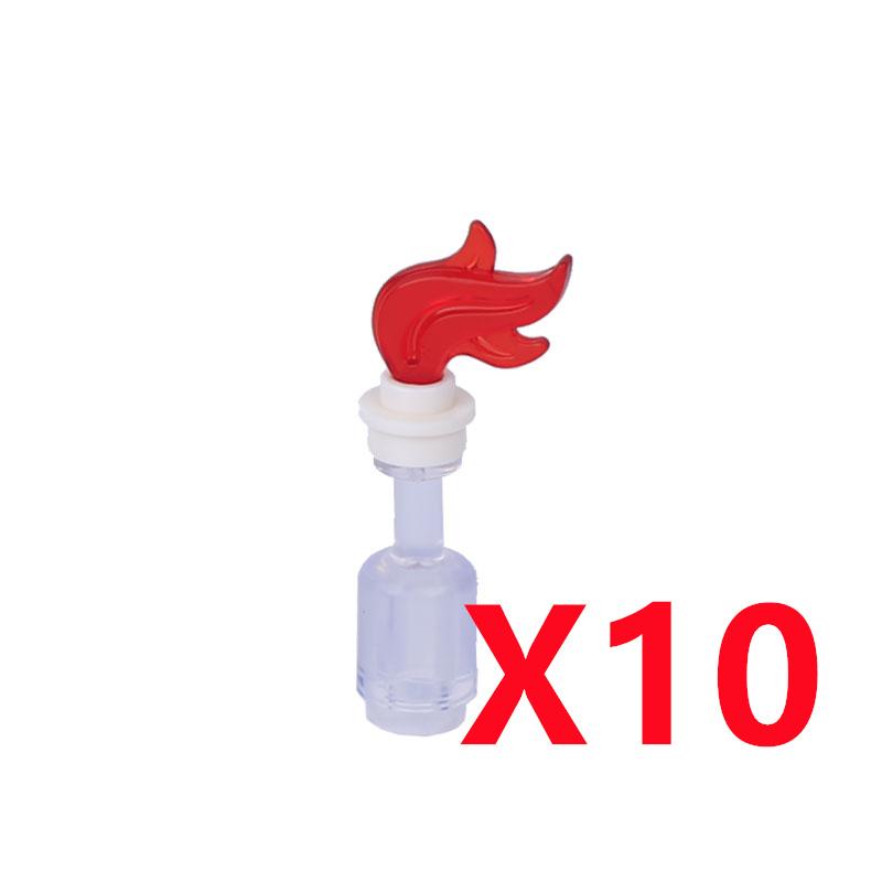 MOC Строительные блоки Костер Пламя Средневековая Бутылка вина Набор аксессуаров Модель подсвечника Мини-кирпич Совместимая игрушка Подарок Сделай сам X019