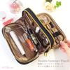 AtFirst Makeup Большая темно-синяя косметичка AF8321, Вместительная, Двухслойная, Деним,