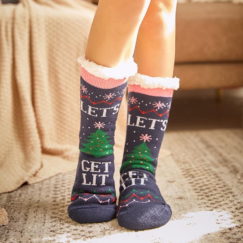 Women Winter Warm Soft Indoor Socks Cozy Plus Pile Carpet Sleeping Sock