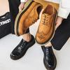 Мужские кожаные туфли на платформе в британском стиле 2025 года, новые весенне-осенние универсальные туфли на шнуровке в стиле ретро 9325-K