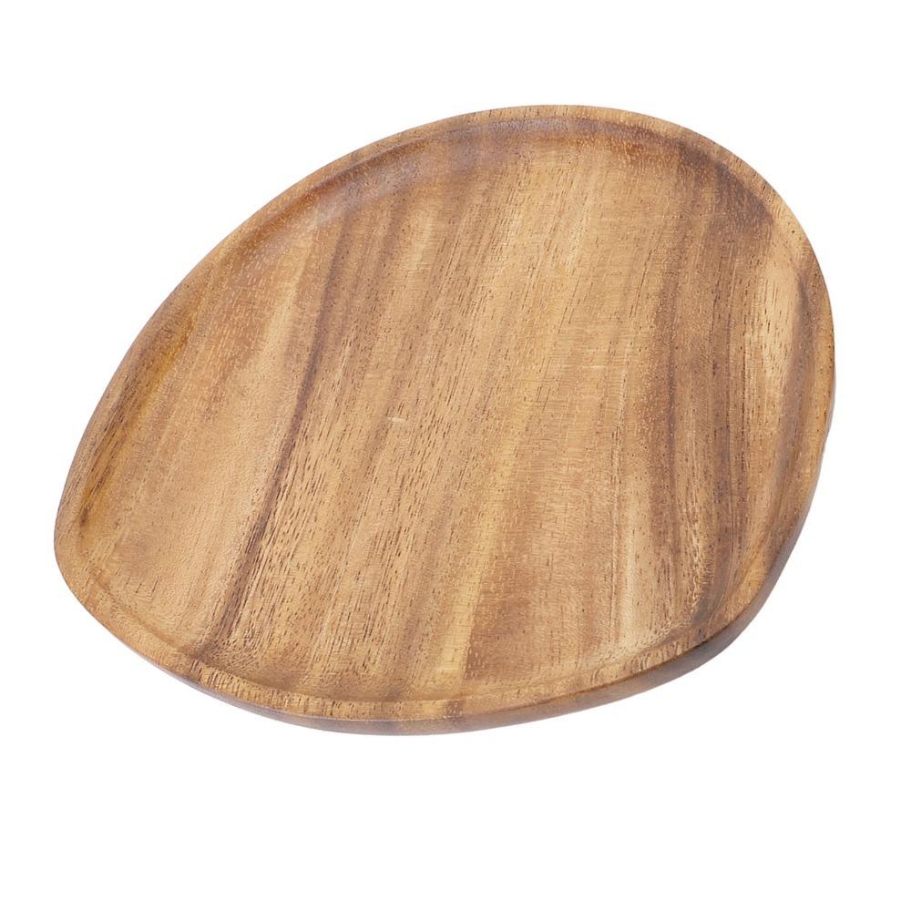Wood Serving Tray Irregular Shape Food Platter Easy To Clean Storage Tray Dining Table