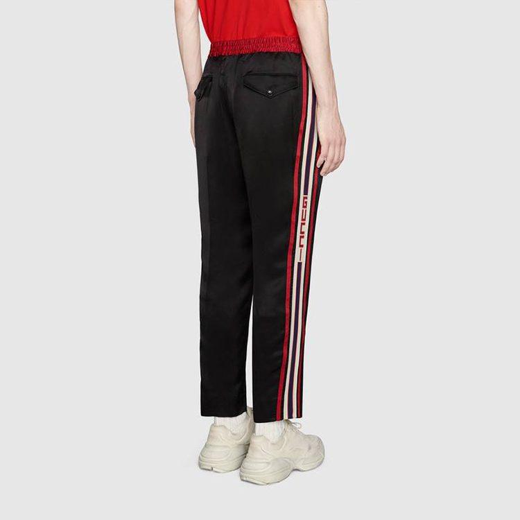 Gucci Мужские вязаные брюки-джоггеры Черные Умеренный прямой крой 522935-Z739C-1159