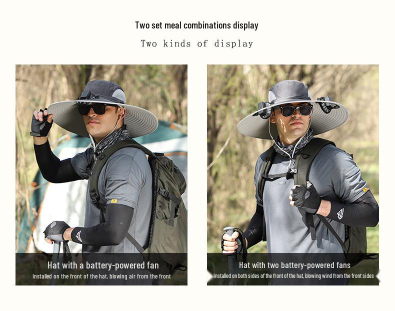 Men's Solar-Powered Cooling Hat with Fan for Outdoor Work