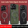 Luxury PU Leather Phone Case For Xiaomi 15T Pro Magsafe Magnetic Metal Ring Lens Protection Sturdy Shockproof Cover For MI 15T