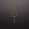 Black Gold Color Toilet Sign Plate Brass Wash Room Door Wall Label Sticker Wc Holder Signage Board