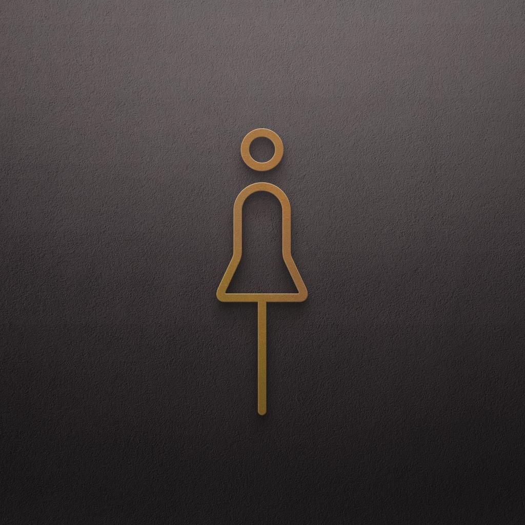 Black Gold Color Toilet Sign Plate Brass Wash Room Door Wall Label Sticker Wc Holder Signage Board