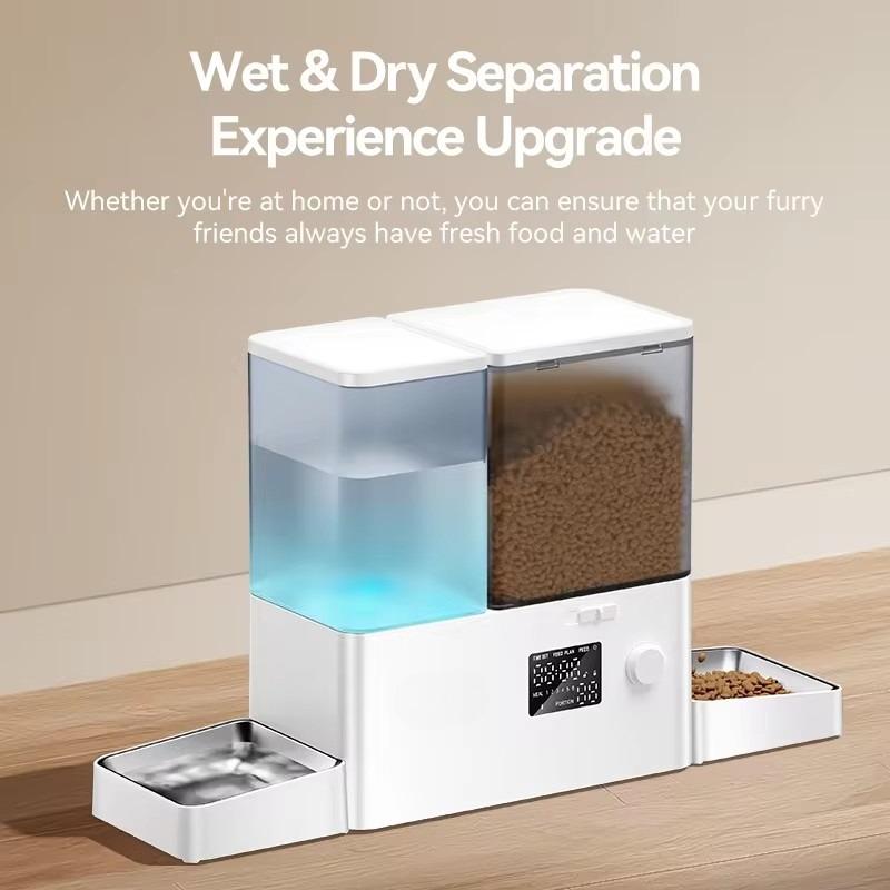 Умная кормушка для питомцев, Универсальное автоматическое кормление для кошек и собак, Большая вместимость, Защита от протекания, Незаменимая вещь для дома и на выезде