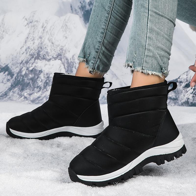 Ladies' Winter Fashionable Anti Slip Wear-resistant and Warm High Top Cotton Shoes with Added Fleece Outdoor Snow Boots