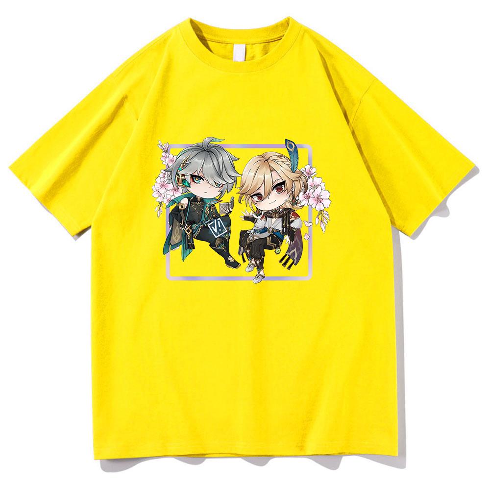 Genshin Impact Alhaitham Kaveh футболка унисекс/женская футболка Harajuku с мультяшным рисунком Kawaii футболка унисекс аниме эстетическая хлопковая футболка