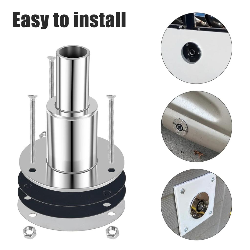 Straight Thru Hull Exhaust Skins Fitting for Marine Car 24mm Inner Diameter Tube Pipe 316 Stainless Steel Thru Hull Exhaust Skin