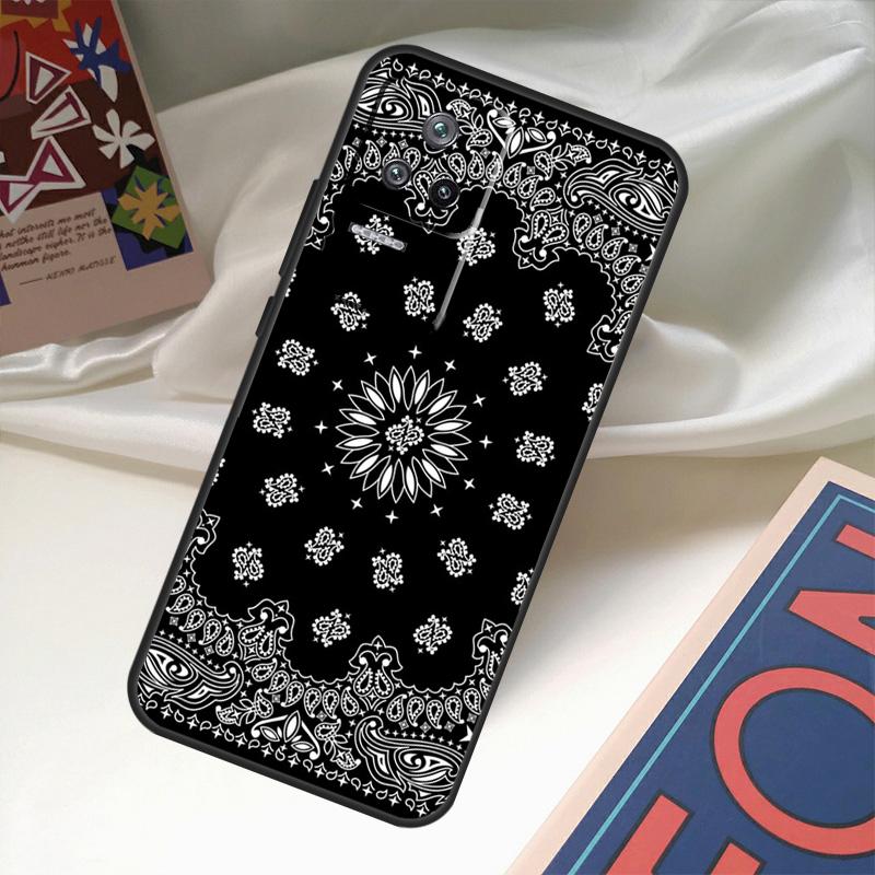 Черный чехол Bandana Paisley для POCO X6 Pro X3 X5 F3 F5 M5s M6 Pro Xiaomi 14 Ultra 11T 12T 13T Pro 12 13 Lite Cover