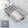 Portable Crib Newborn Baby Folding Baby Bed with Pillow Compact Sleeping Baby Crib Portable Good Breathability Washable Folding Bed Safe and Secure