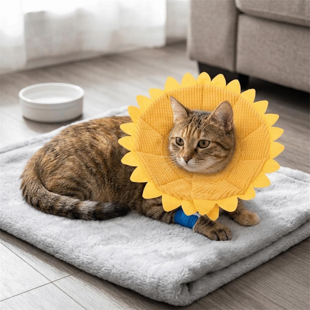 Sunflower Shaped et Recovery Collar Soft Foam Anti-Lick Neck Ring  Skin Recovery Care