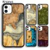 Роскошный защитный чехол Krajews из деревянной смолы для iPhone 14 5 6s 7 8 plus X XR XS 11 12 13 pro max Samsung Galaxy S21 S22ultra