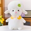 Cute Flower Lace Bow Scarf Plush Cartoon Lamb Doll Gift  For Kids And Collectors