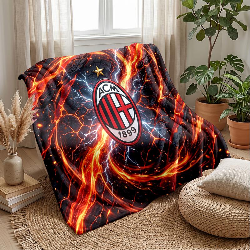 AC Milan Theme blanket Soft Flannel Blanket Plush Throw Blanket Cozy Sofa Bed Blanket for Home Decor