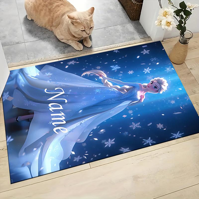 Custom Name Frozen Sisters Embrace Carpet Rug Customizable Soft Washable Anti-Slip Home Living Room Sofa Mats Personalized Rug. 0909282