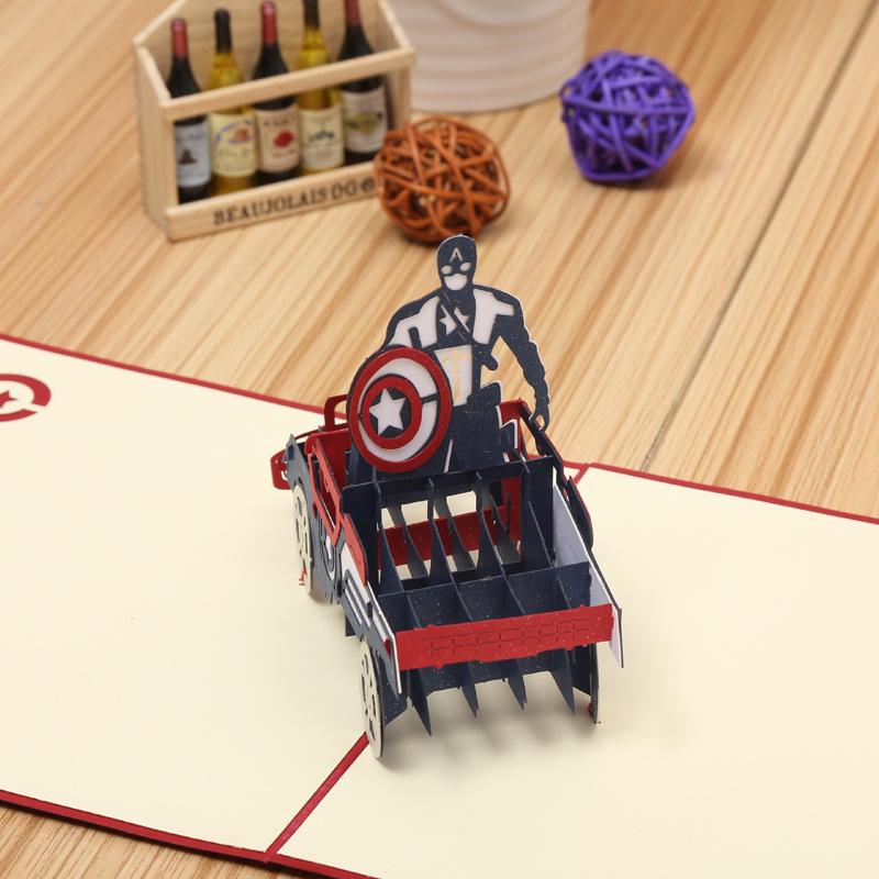 3D Pop Up Invitations Card 3D Paper World Attractions Birthday Greeting Cards 3D Tourist Postcard Save The Date Boy Present Card