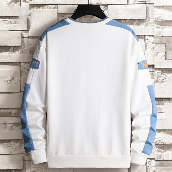 Winter Sweatshirt Long Sleeves Cold-proof Thermal Mid Length Men Autumn Sweatshirt for Daily Wear