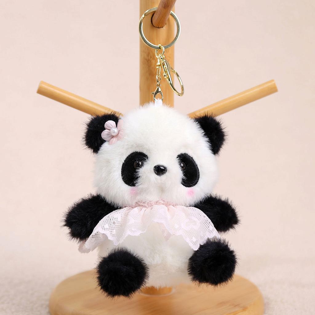 Cute Panda Fairy Doll Pendant Keychain Small Doll Plush Toy Girls Bag Pendant Doll
